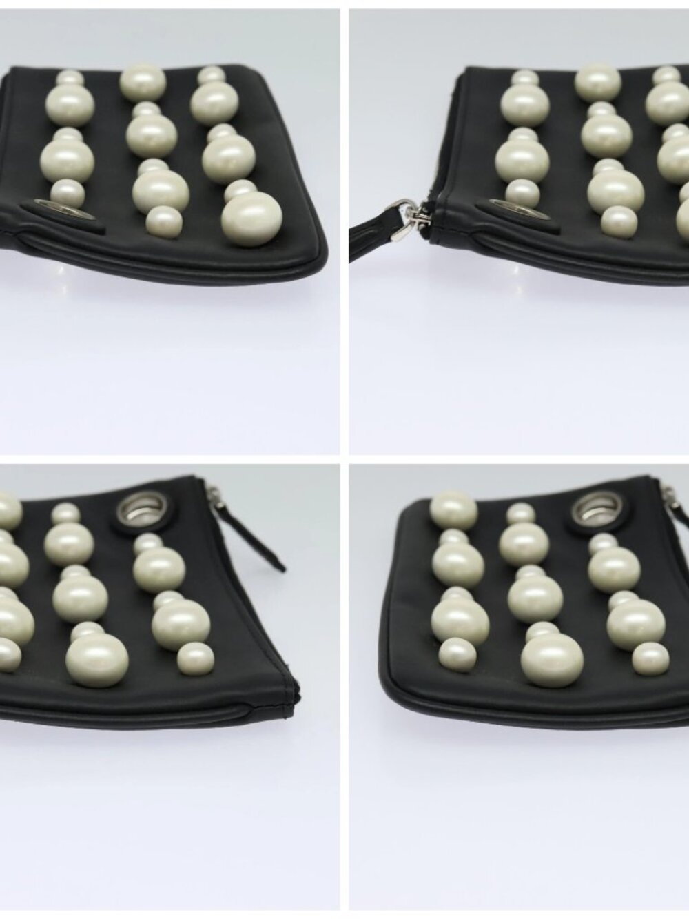 FENDI Triplet Clutch Bag Leather Black Auth 110887V - Picture 16 of 16